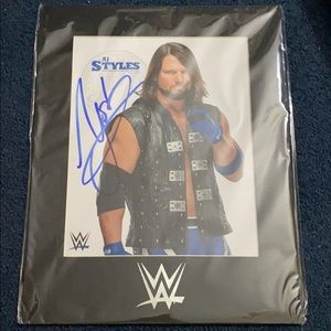 WWE AJ Styles signed poster